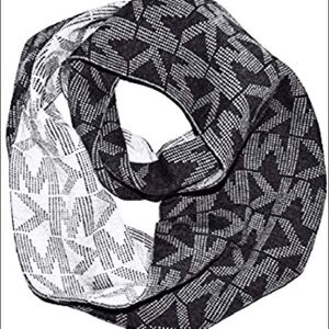Michael Kors Black White Signature Infinity Scarf